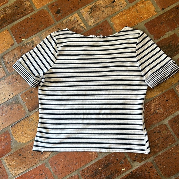 Three Dots Striped Cross Hi-Lo Hem Reversible Top szXL - Picture 9 of 13